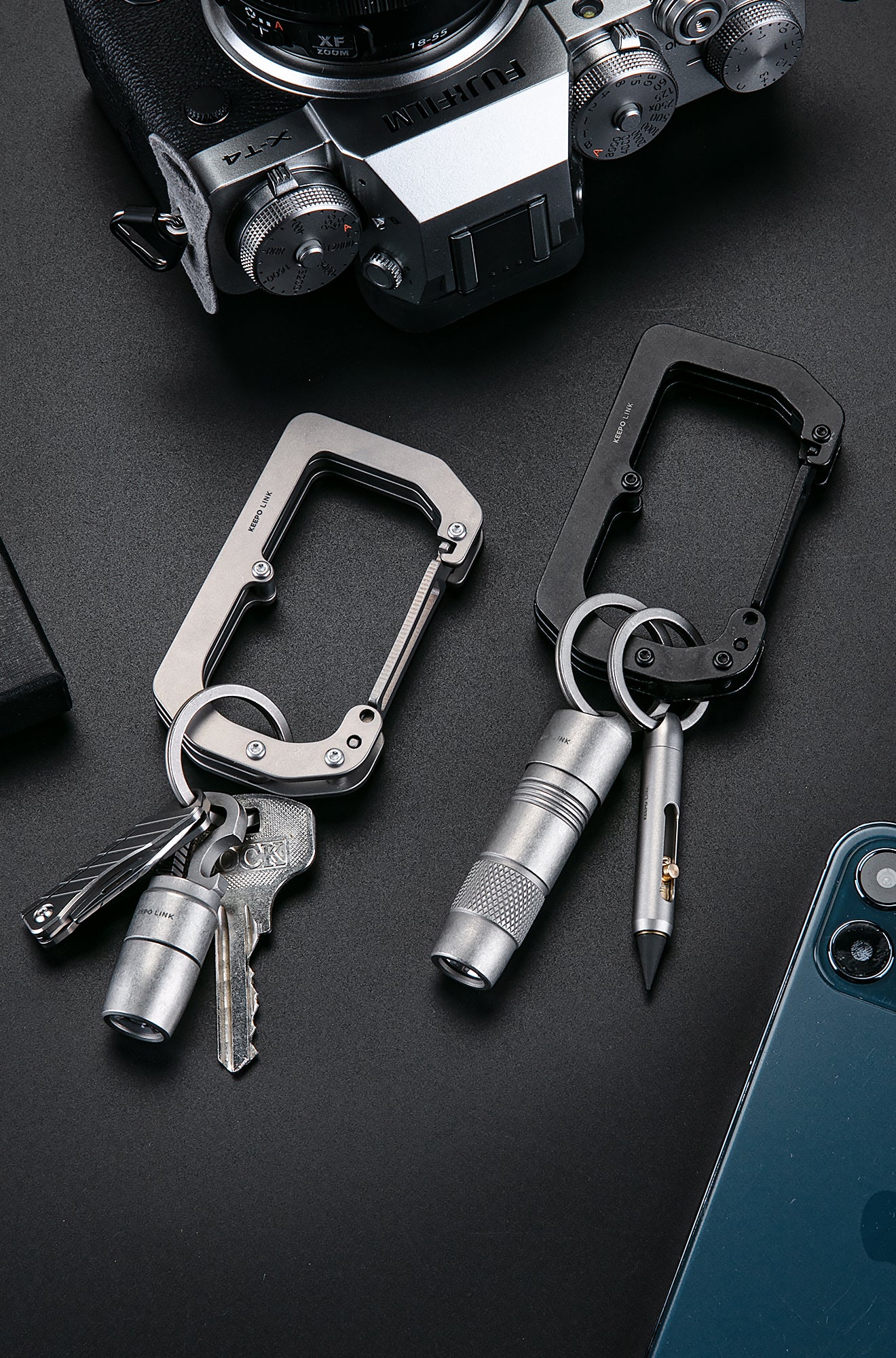 3-in-1 EDC Titanium Carabiner Keychain