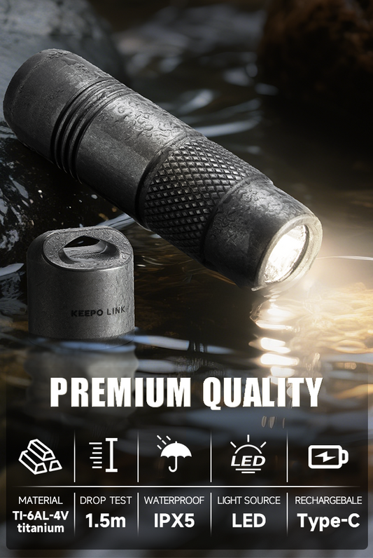 Titanium EDC Magnetic Flashlight