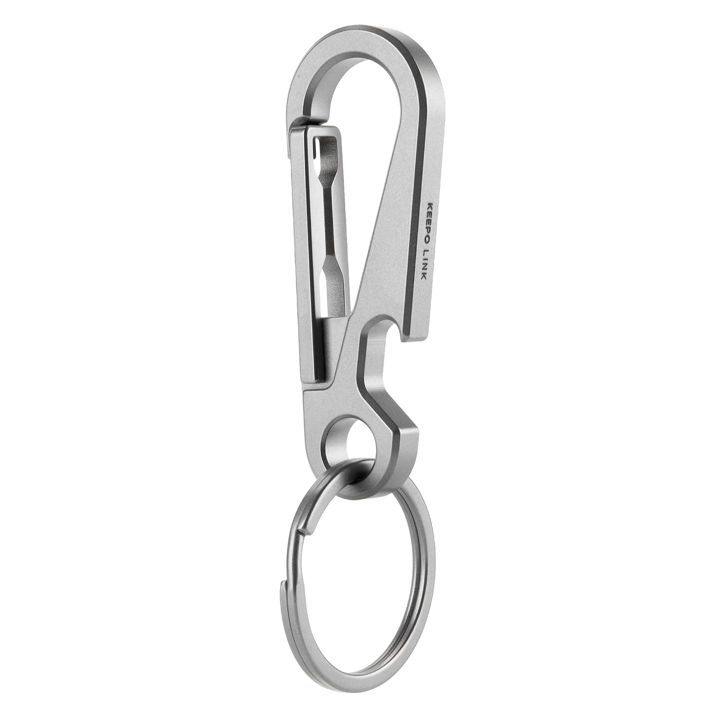 OLM02 Titanium Carabiner Keychain Clip with Bottle Opener