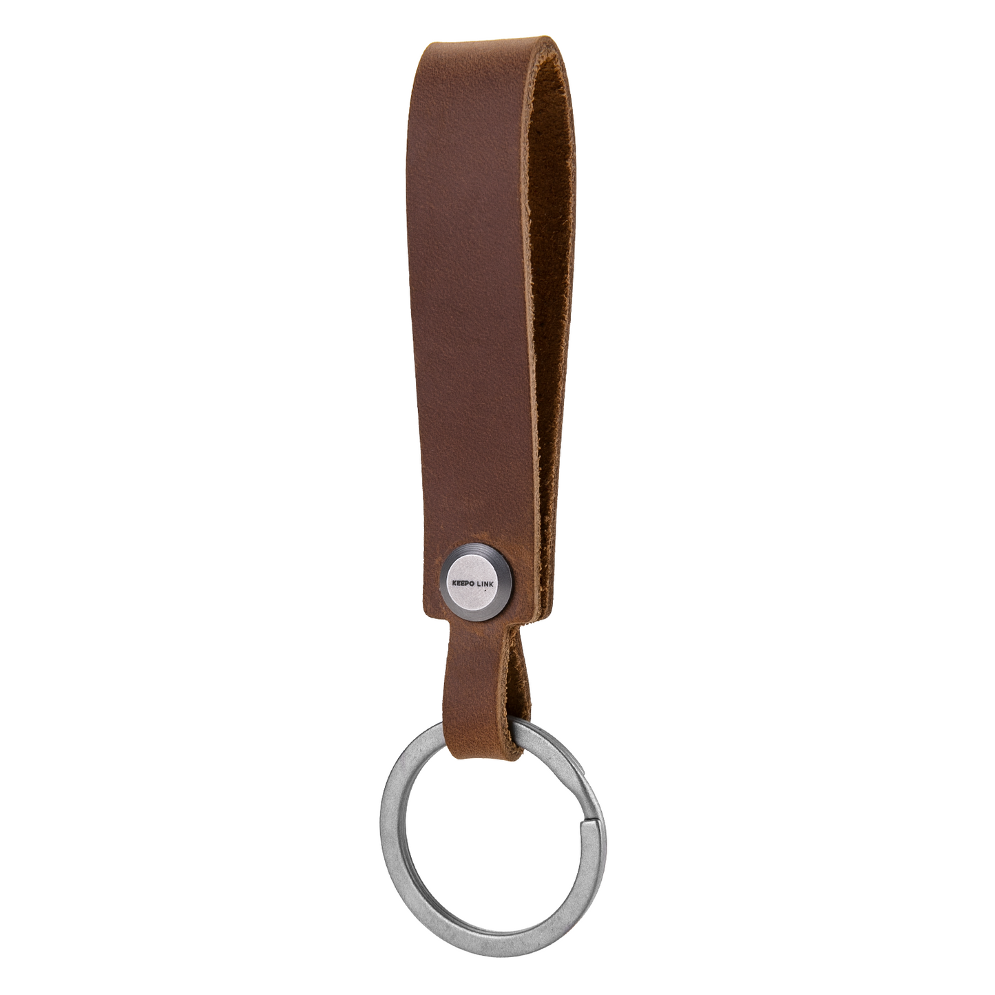 OLM03 Leather Keychain Strap with Titanium Key Ring