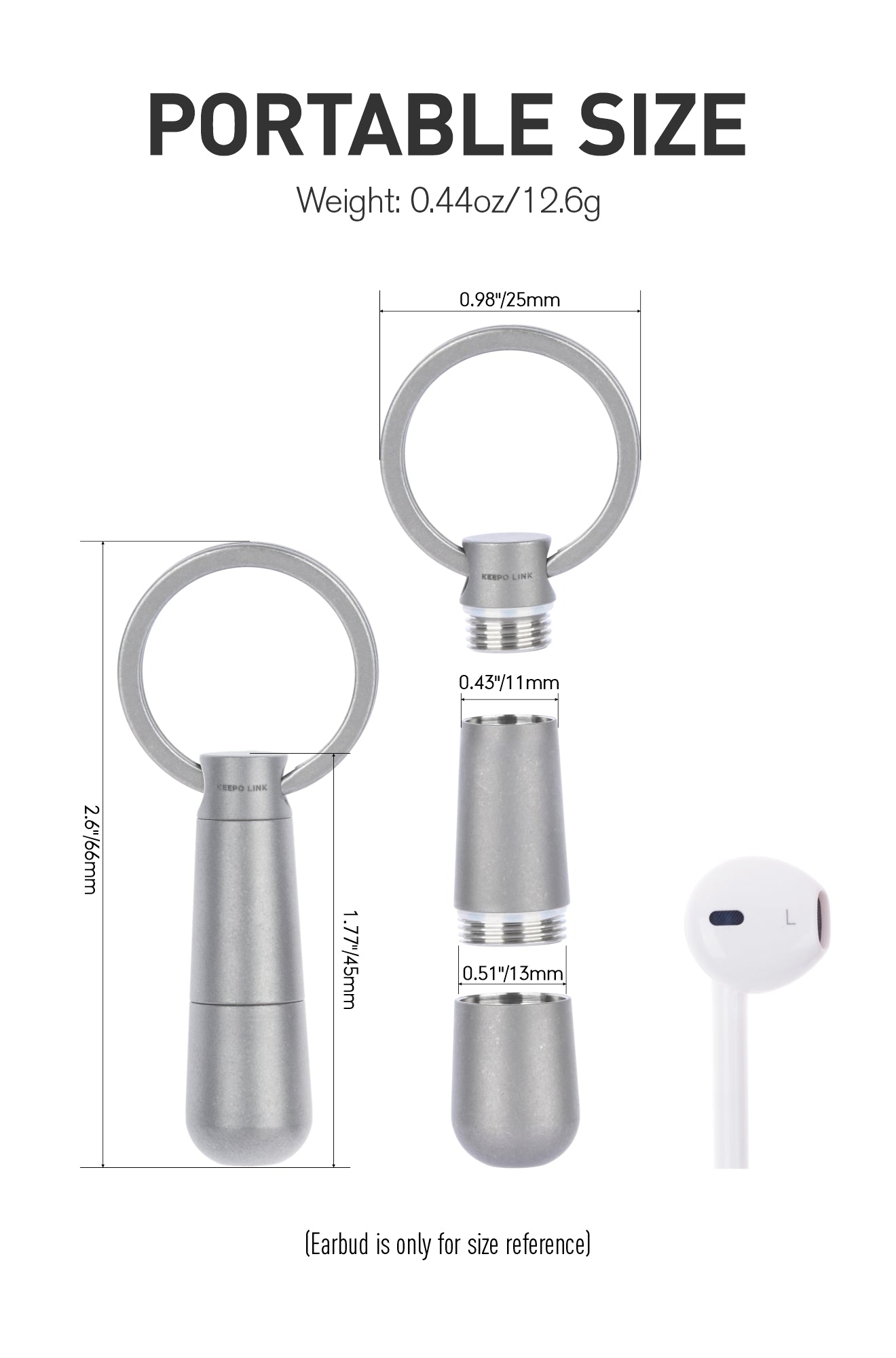 OLT02 Medicine Pill Organizer 2 Compartment with Key Ring