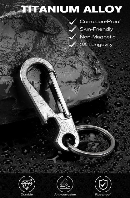OLM02 Titanium Carabiner Keychain Clip with Bottle Opener