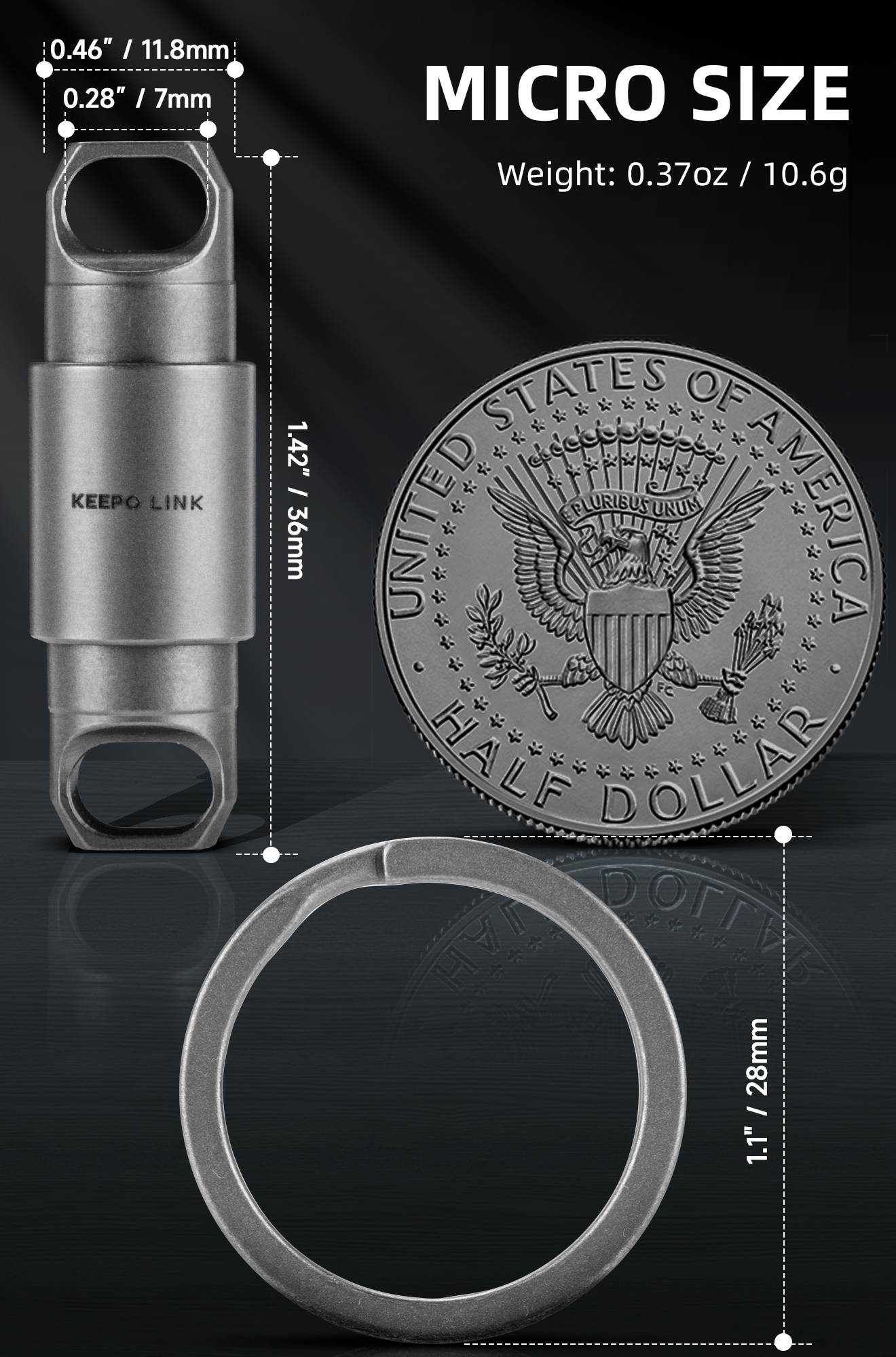 KEEPO LINK Titanium Magnetic Key Ring