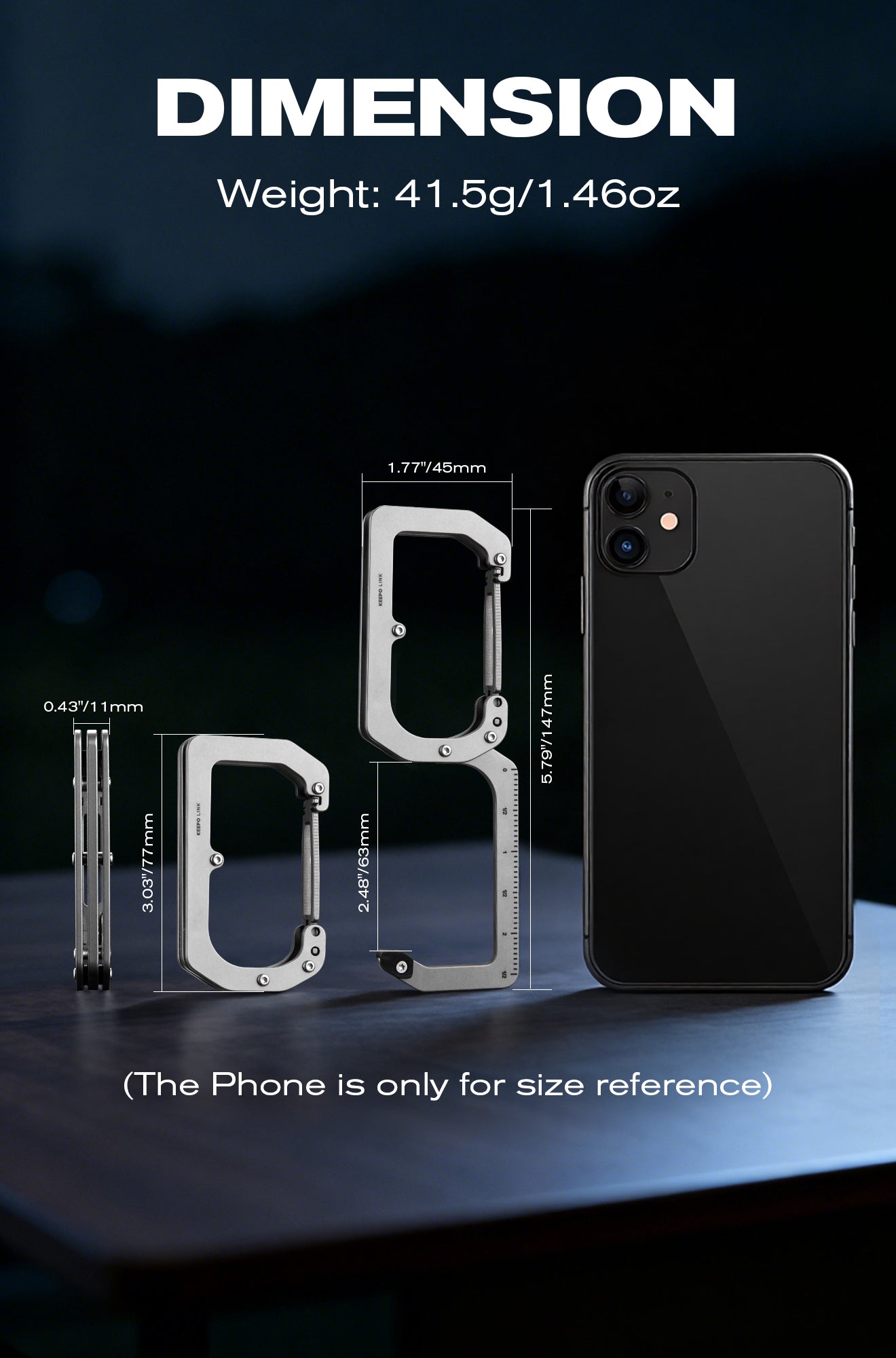 3-in-1 EDC Titanium Carabiner Keychain