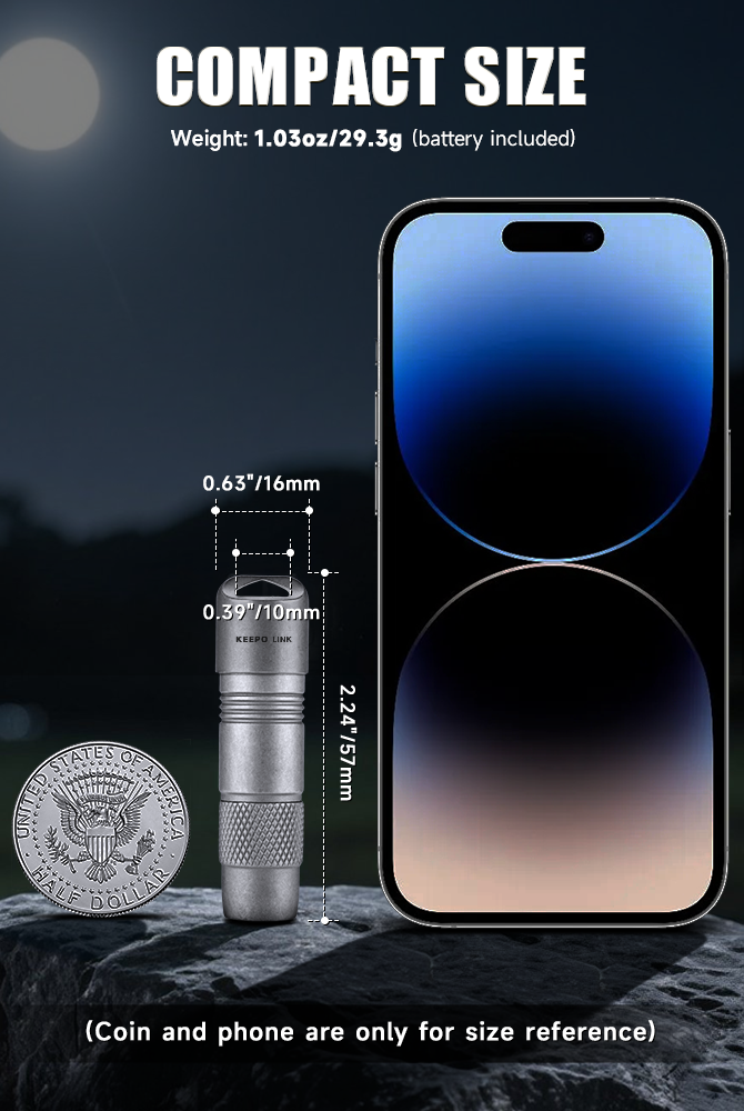 Titanium EDC Magnetic Flashlight