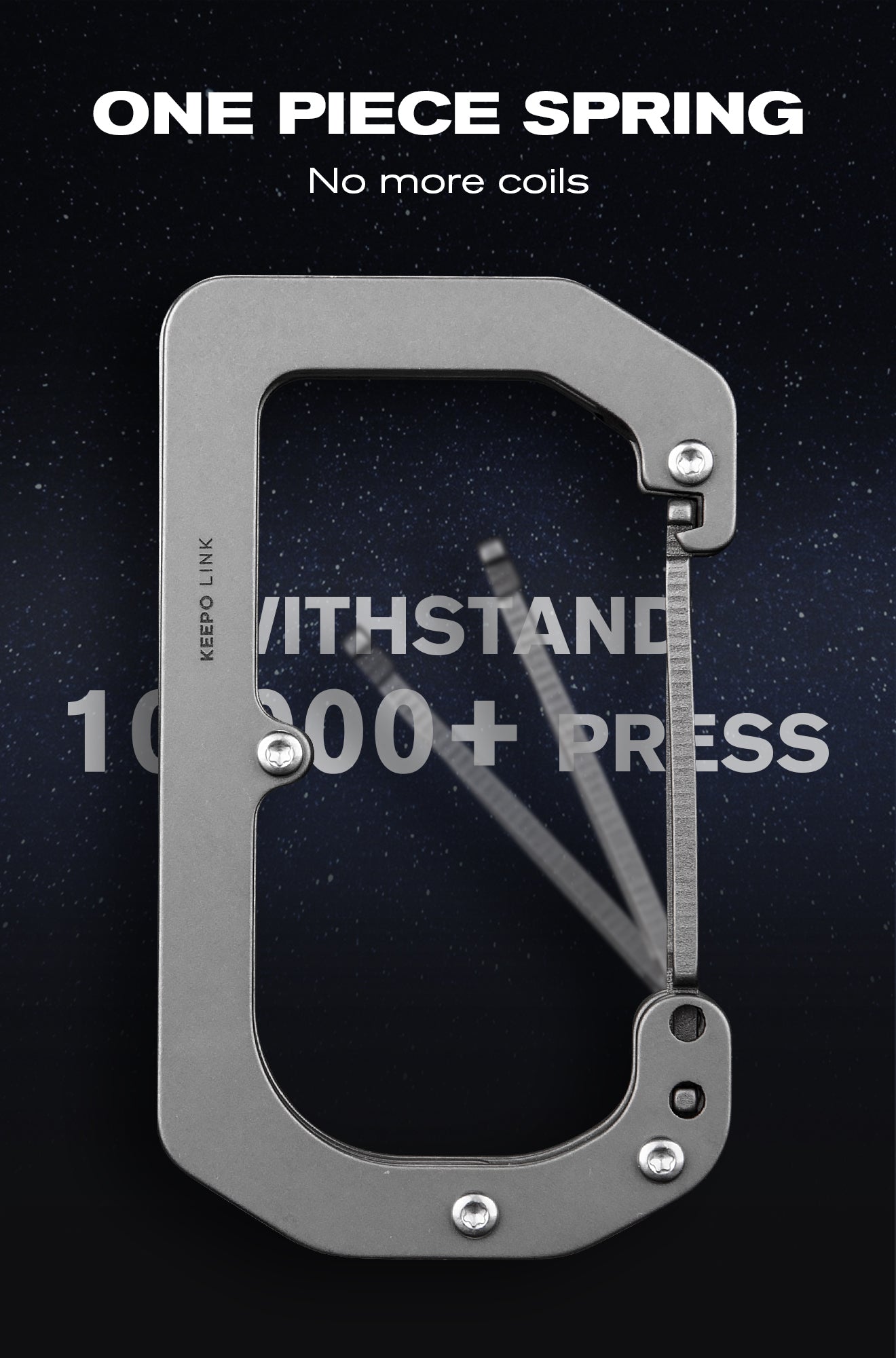 3-in-1 EDC Titanium Carabiner Keychain