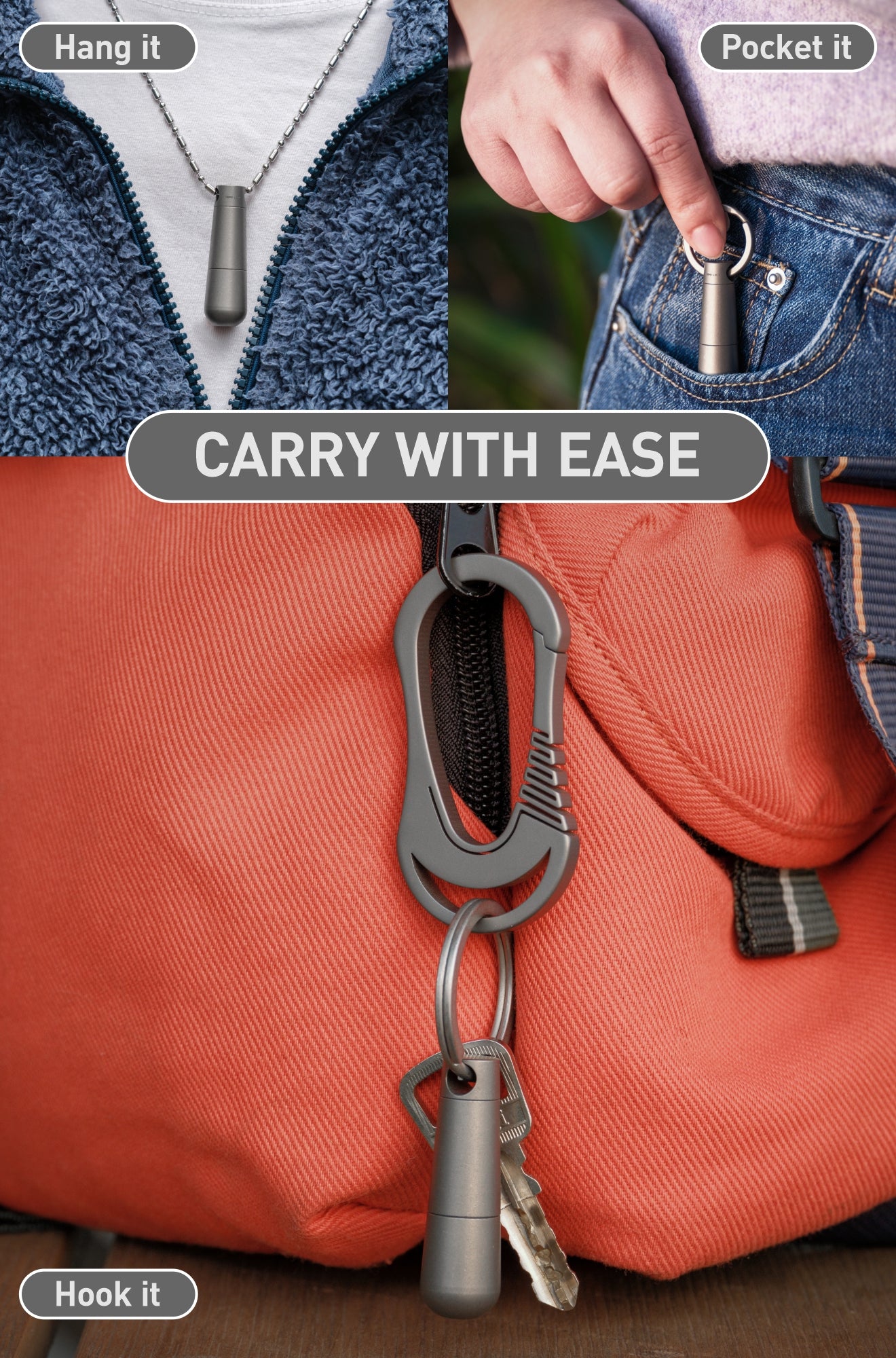 OLT02 Medicine Pill Organizer 2 Compartment with Key Ring