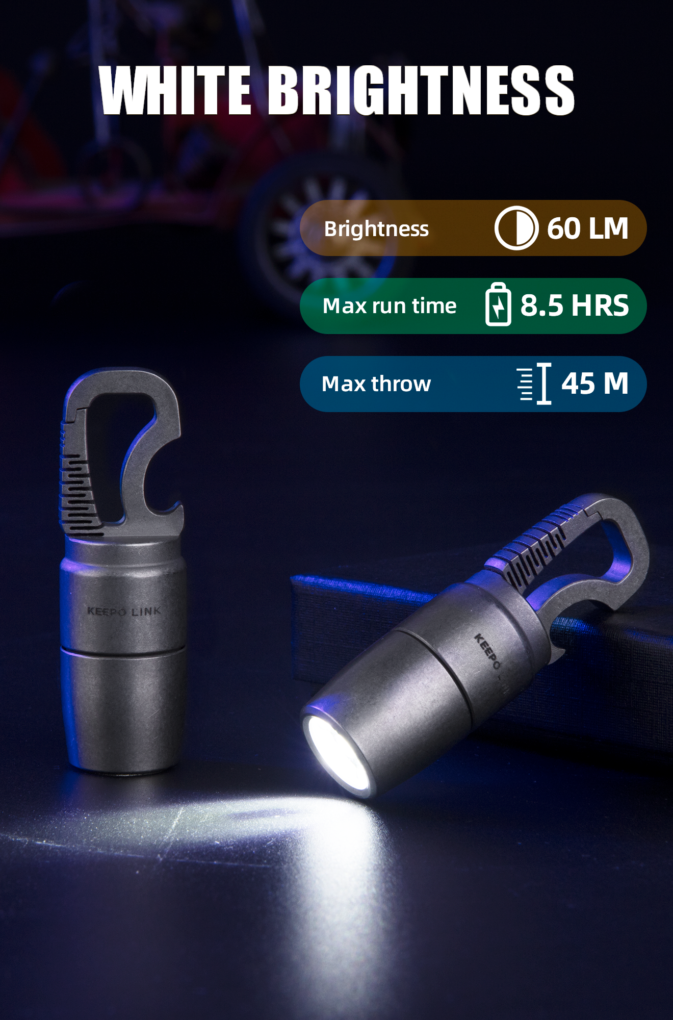 Titanium EDC Magnetic Flashlight
