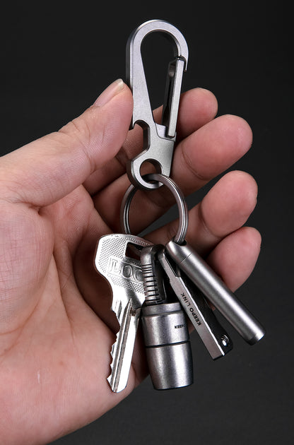 OLM02 Titanium Carabiner Keychain Clip with Bottle Opener