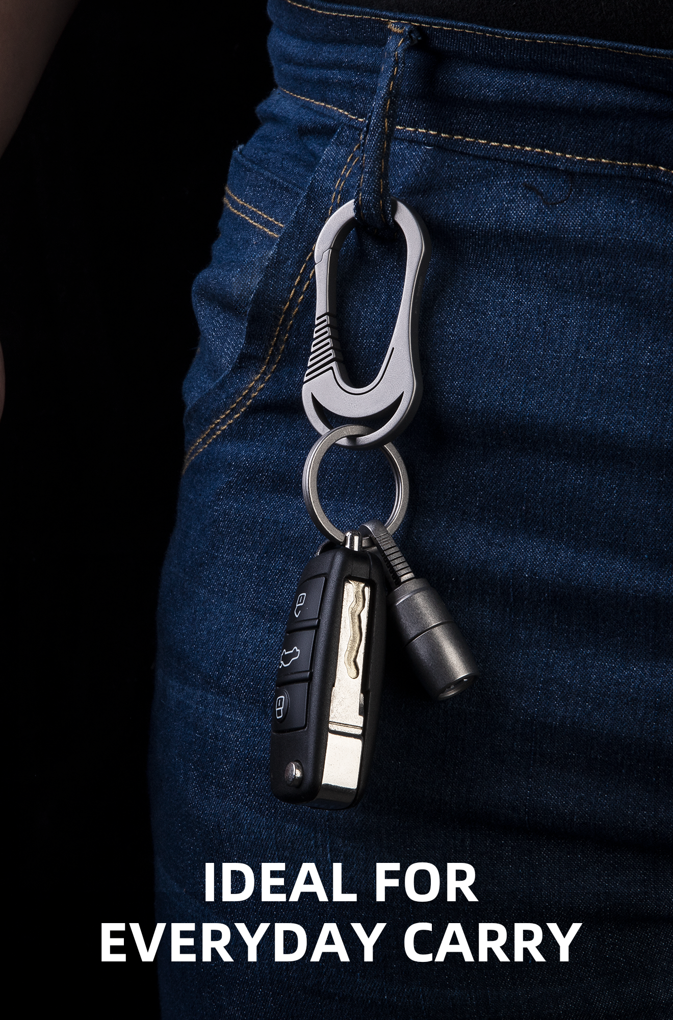 OLM01 Titanium Keychain Carabiner Clip for Keys