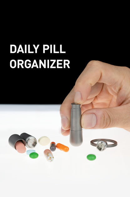 OLT02 Medicine Pill Organizer 2 Compartment with Key Ring