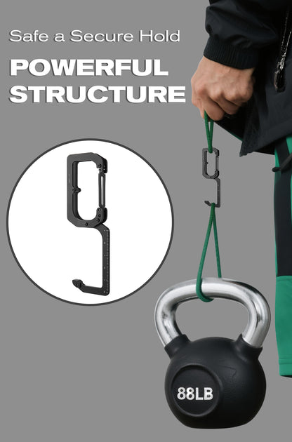 OLL01 Titanium Carabiner Keychain Clip with Measuring Ruler