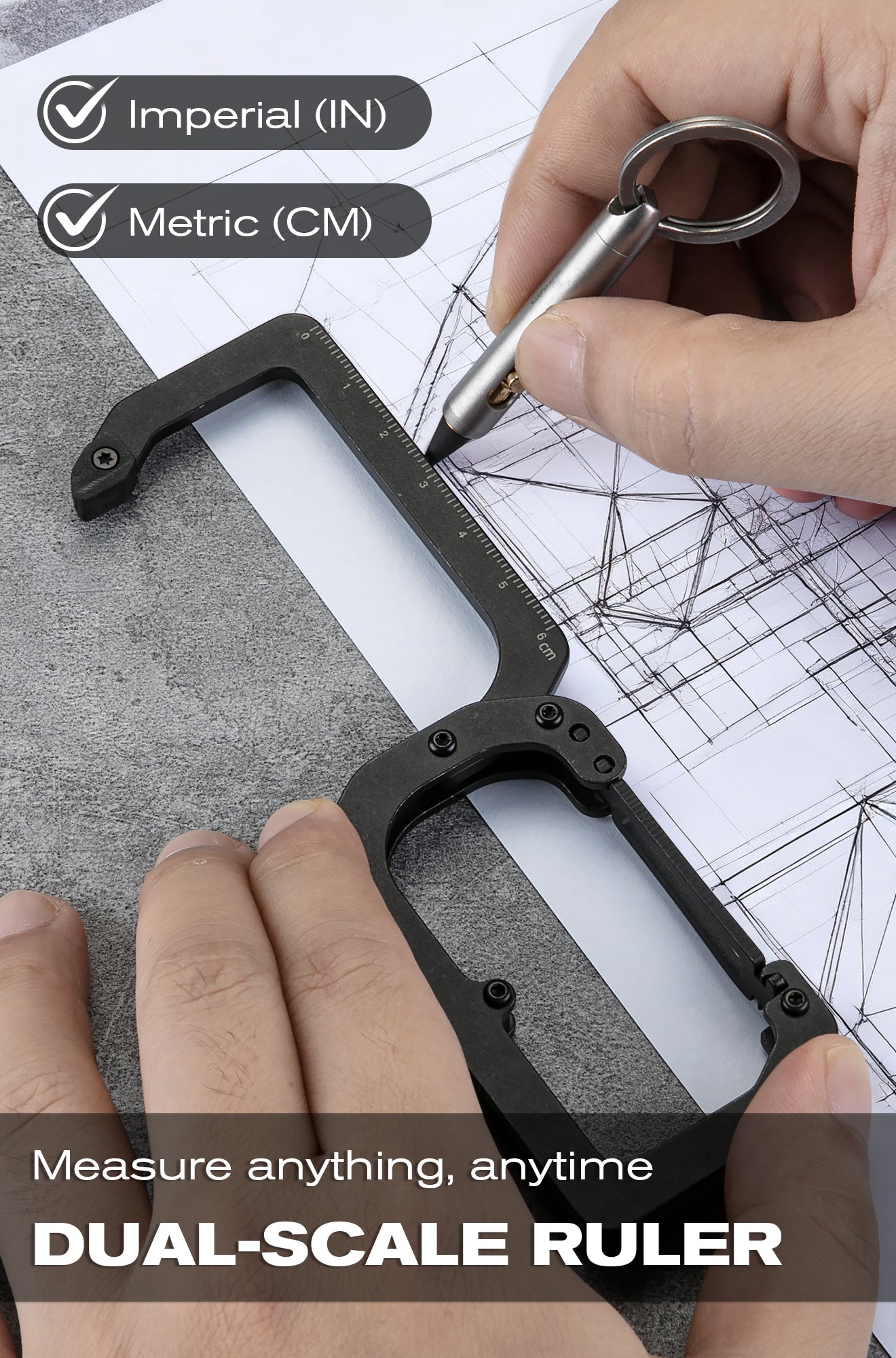 3-in-1 EDC Titanium Carabiner Keychain