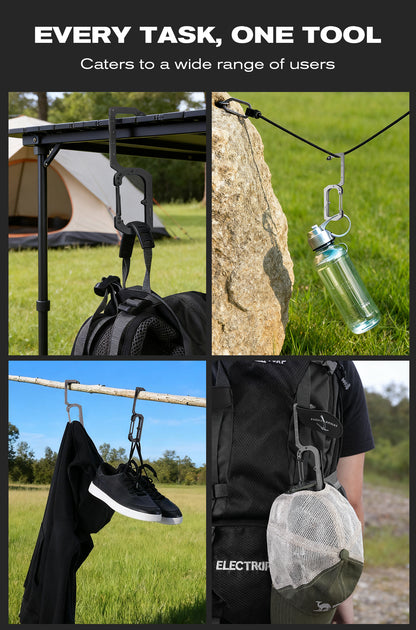 OLL01 Titanium Carabiner Keychain Clip with Measuring Ruler