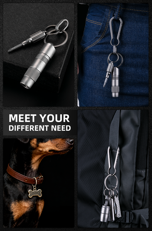 OLO02 Titanium Side Pushing Split Keyring (1L+1M)